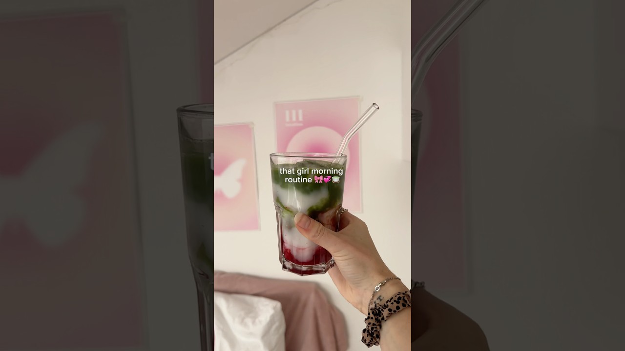 that girl morning routine 💞🎀🍵 #aesthetic #thatgirl #morningroutine