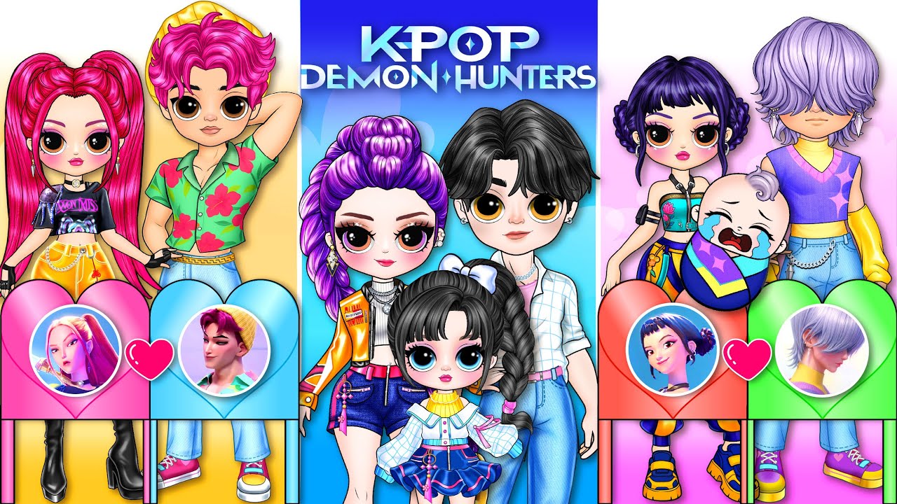 K-Pop Demon Hunters | Rumi & Jinu Show Off Stunning Family Styles! | Best DIY Fashion Paper Dolls
