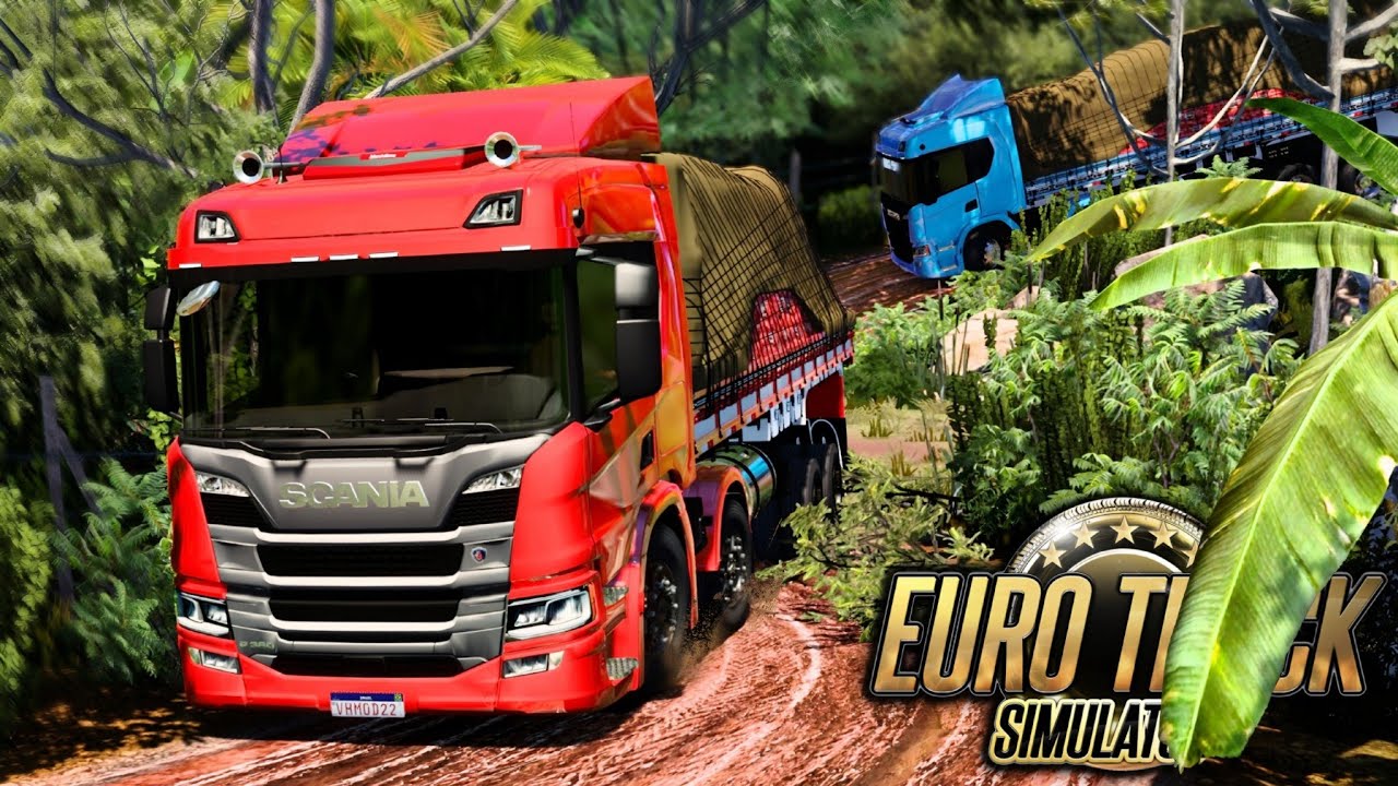 OS CAMINHÕES ARQUEADOS SOFRERAM NA ESTRADA DE LAMA COM ATOLEIROS! - EURO TRUCK SIMULATOR 2