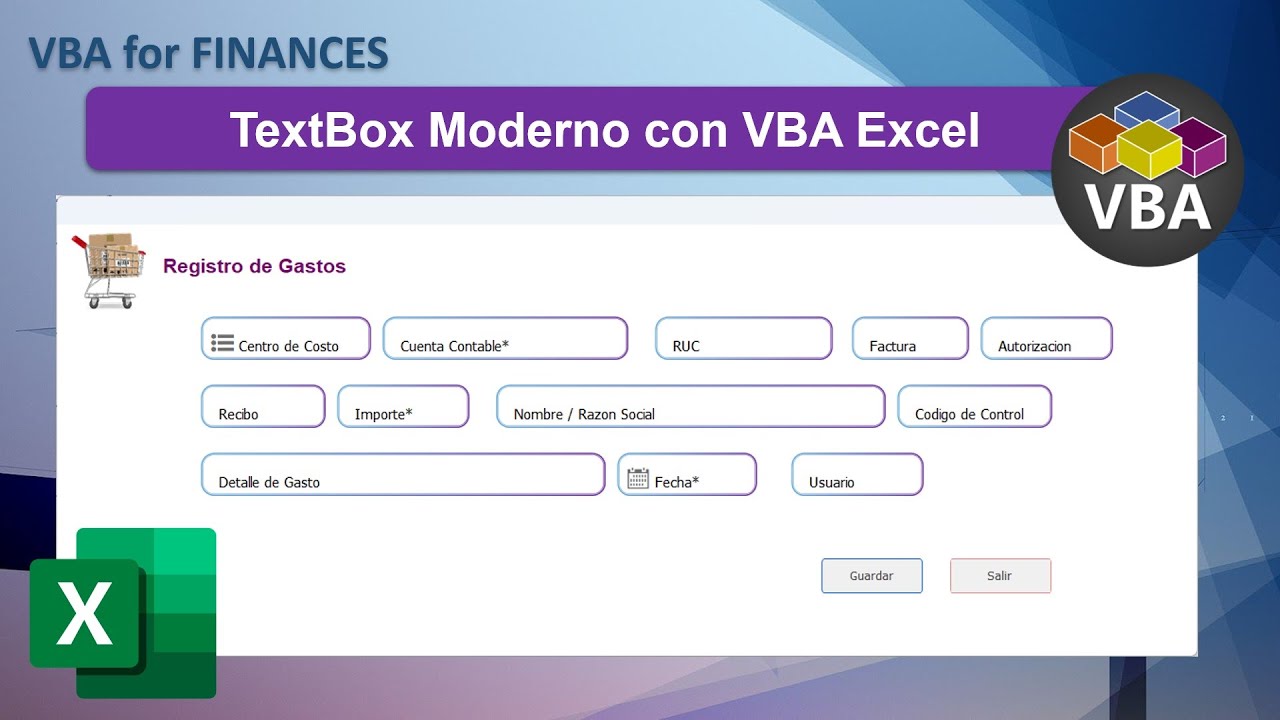 VBA Excel TextBox Moderno