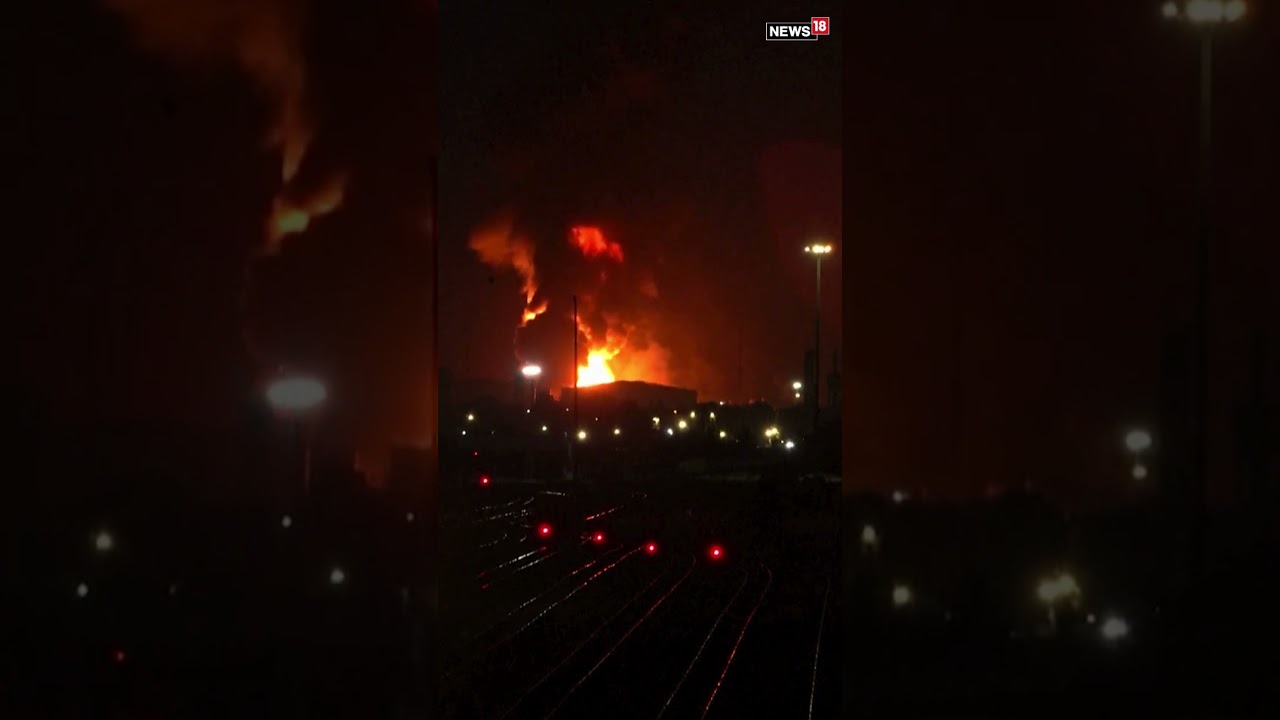 Massive Fire Breaks Out at Tehran Refinery After Reported Israeli Strike | N18S #shorts #viral