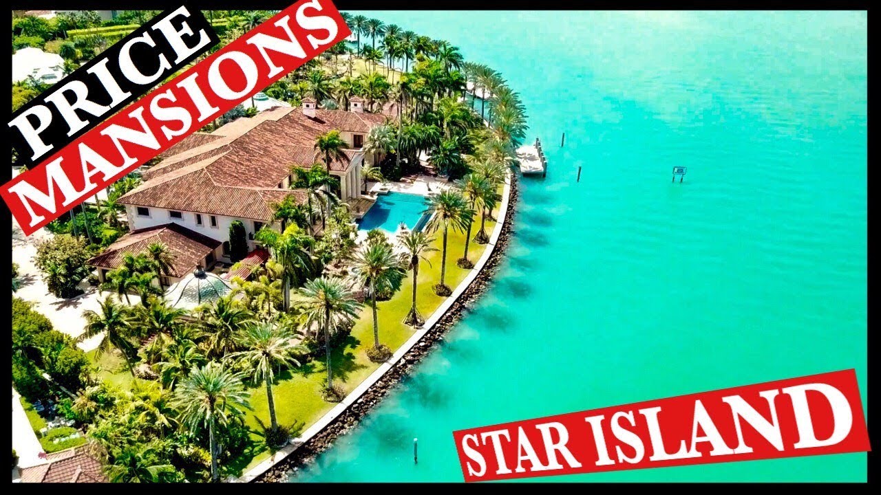 7 to 100 Million $ Mansions in Star Island Miami Beach. Drone