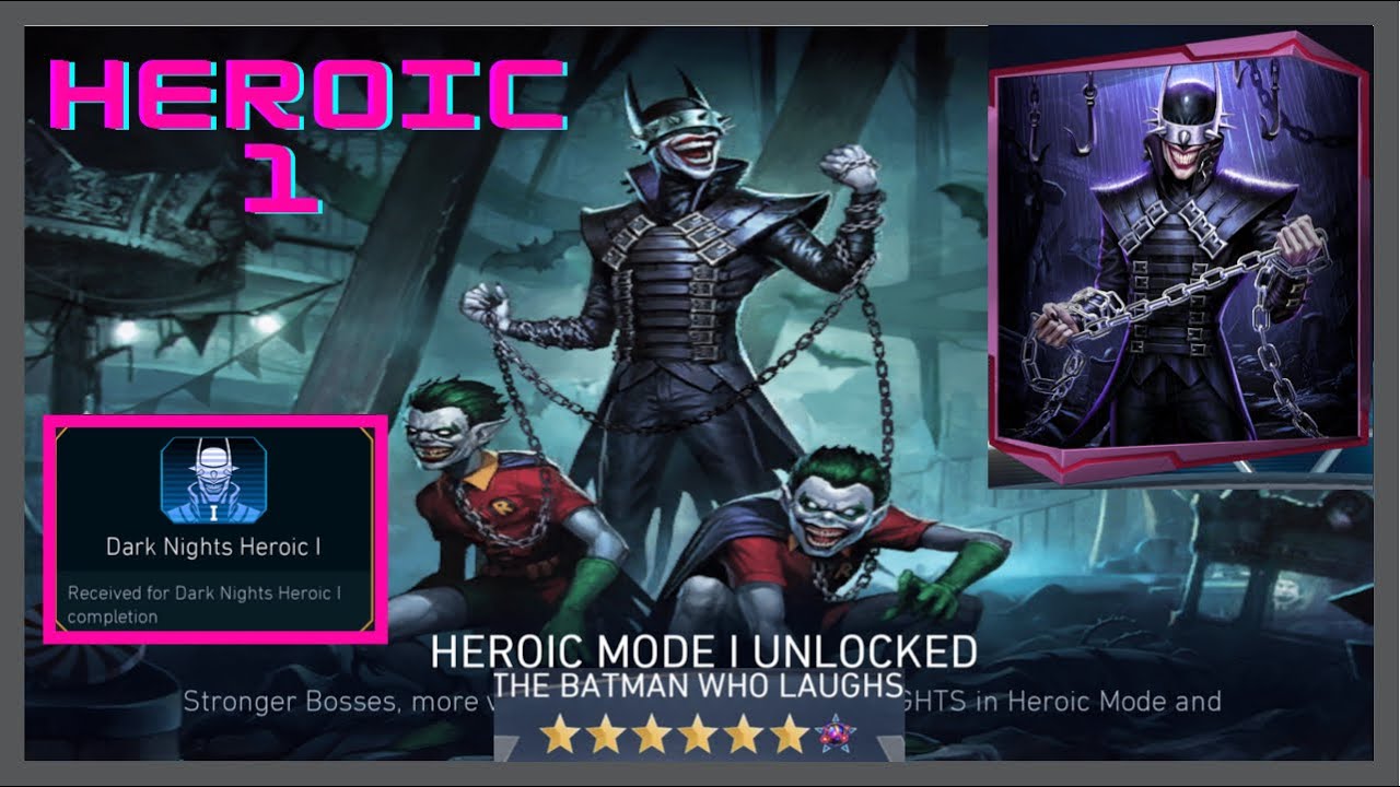 INJUSTICE 2 MOBILE - HEROIC 1 - BOSS BATMAN WHO LAUGHS - Solo Raid Event