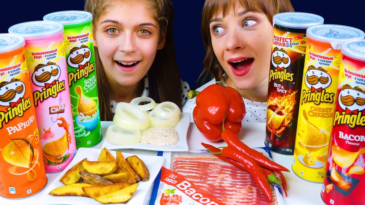 ASMR CHIPS VS REAL FOOD (Crab, Sour Cream & Onion, Paprika, Hot & Spicy, Bacon)