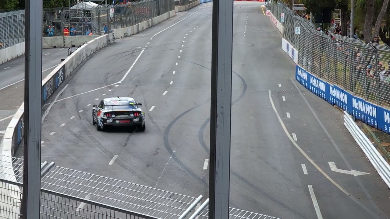 (Brock Grandstand View) Cam Waters close call at Turn 8 - 2023 Adelaide 500 Top Ten Shootout