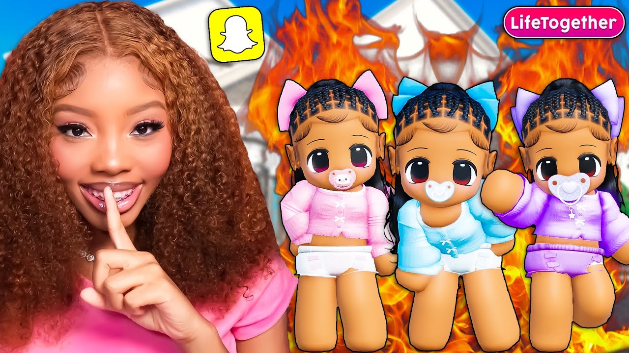 We Went UNDERCOVER As EVIL TRIPLET BABIES | Roblox Life Together Rp Snapchat