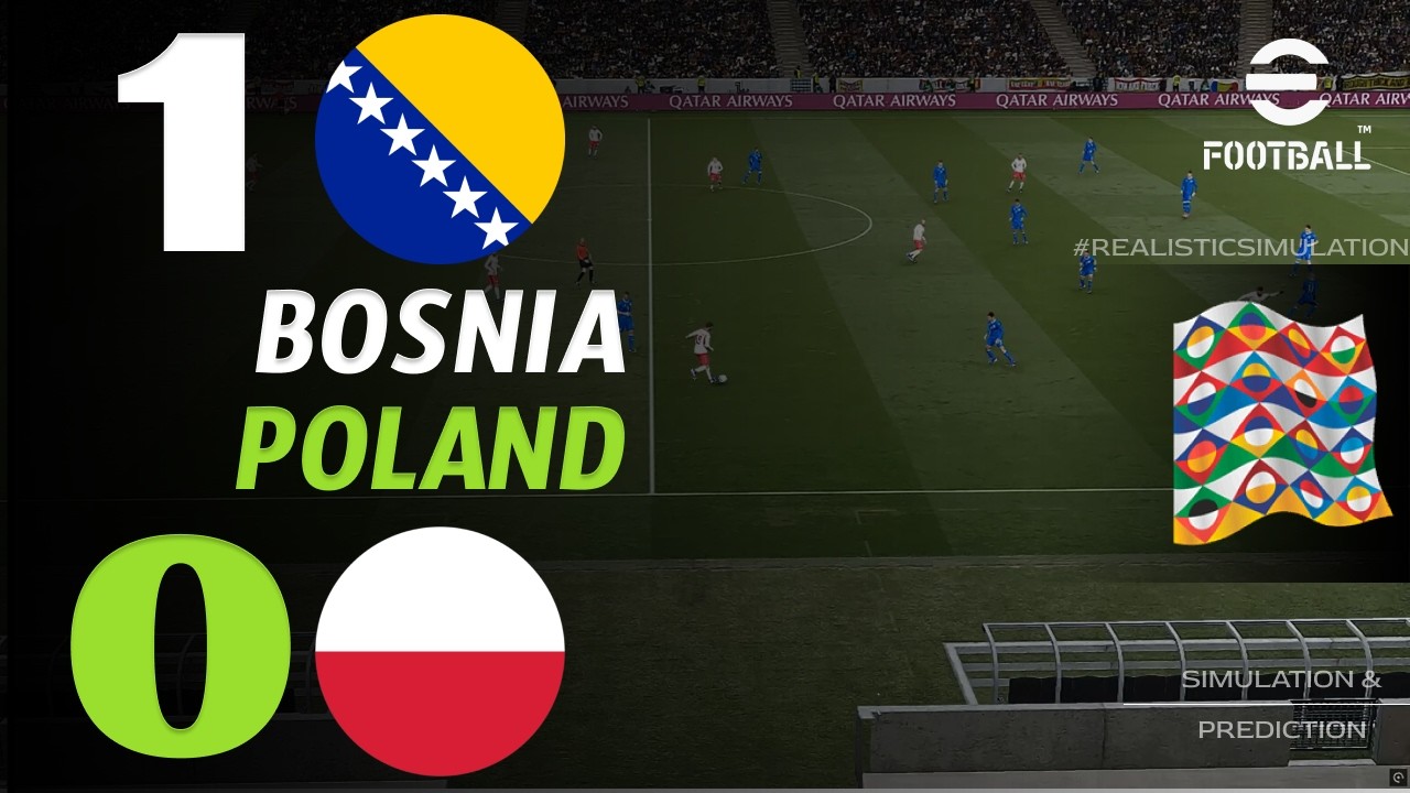 🔴 Bośnia kontra Polska 1 - 0 | NAJWAŻNIEJSZE MOMENTY | Liga Narod&oacute;w UEFA / Symulacja eFootball