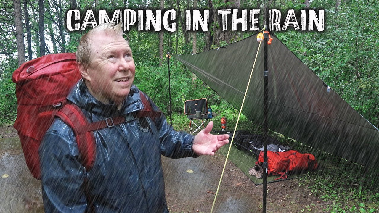 Camping in the rain with just my tarp