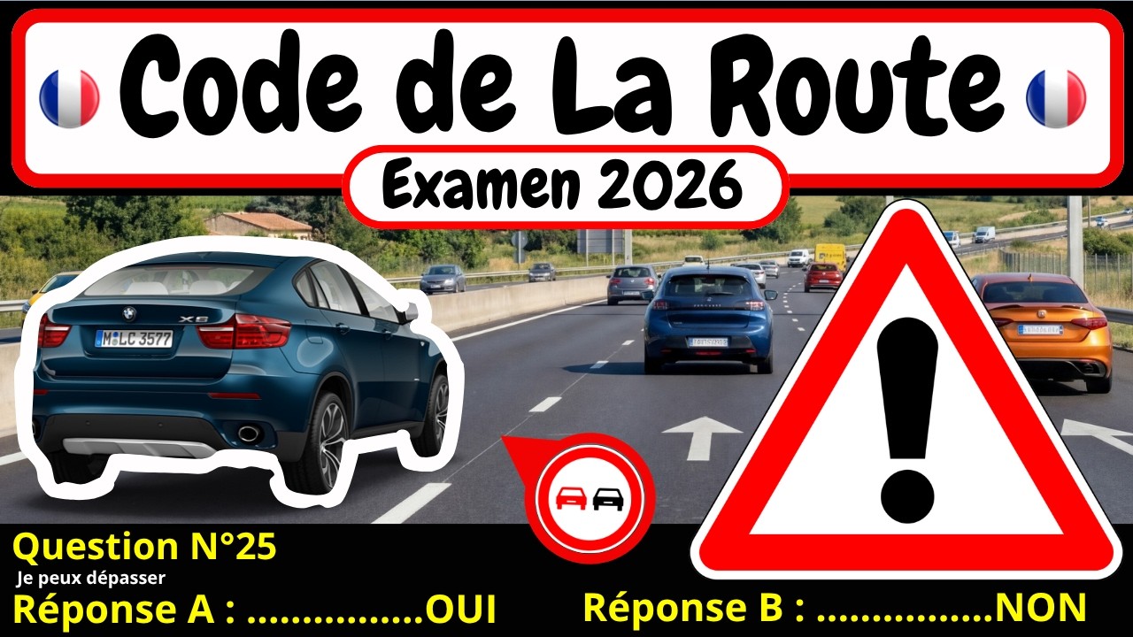 ✅ TEST GRATUIT DU CODE DE LA ROUTE 2026 🚗 265