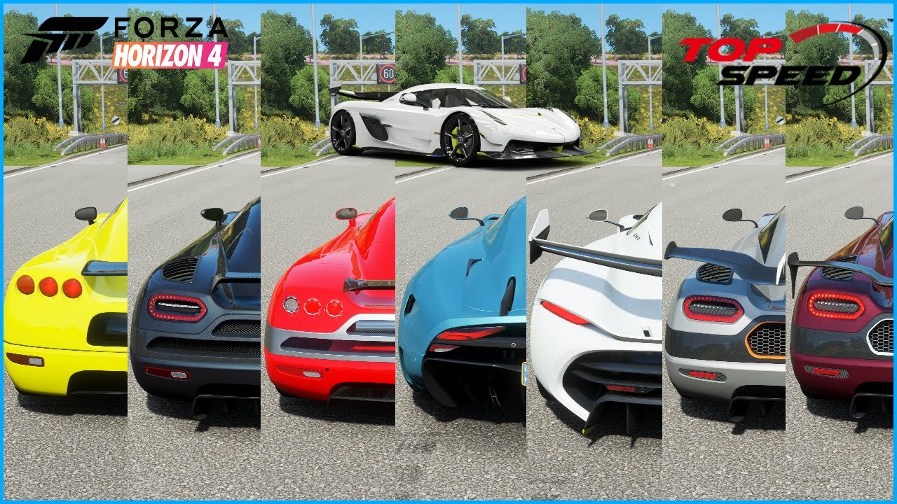 Top 8 Fastest Koenigsegg Cars - Forza Horizon 4 | Acceleration & Top Speed Challenge