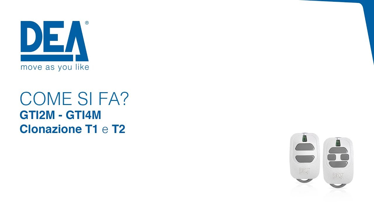 Radiocomando GTI2M / GTI4M - come clonare i tasti 1 e 2