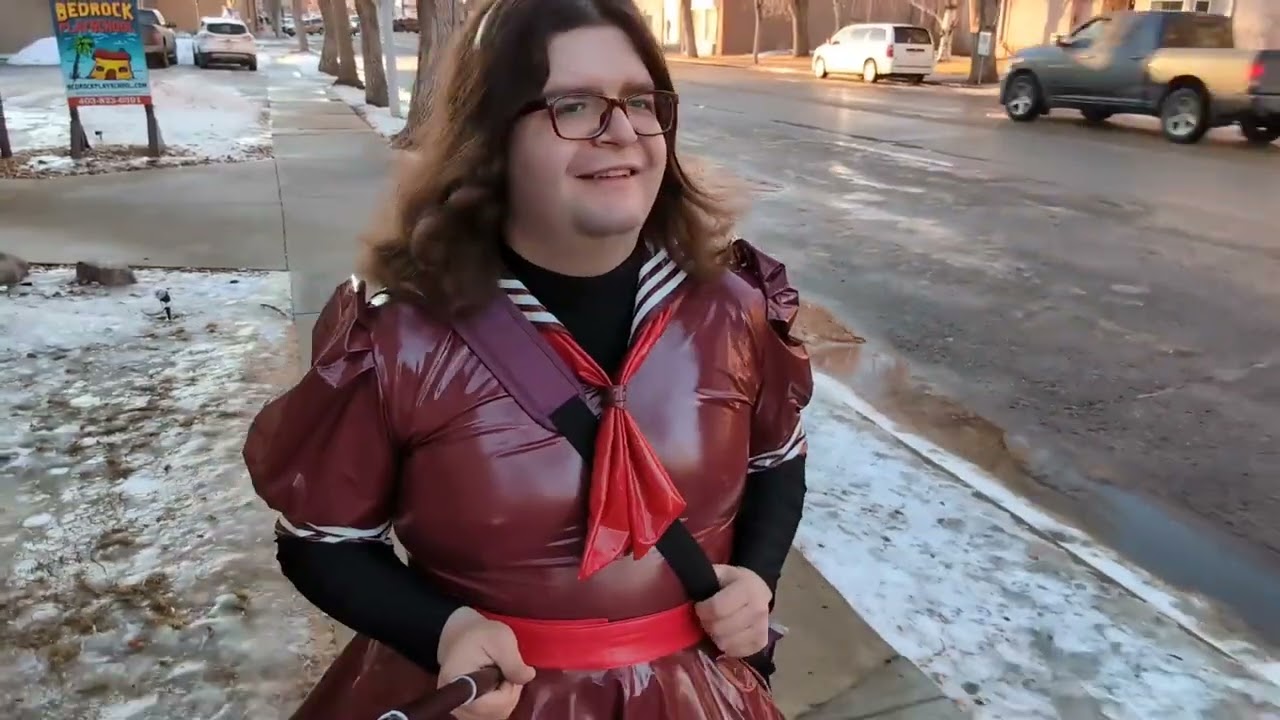 Maroon PVC School Uniform, Walkies Around Town and Rambling~