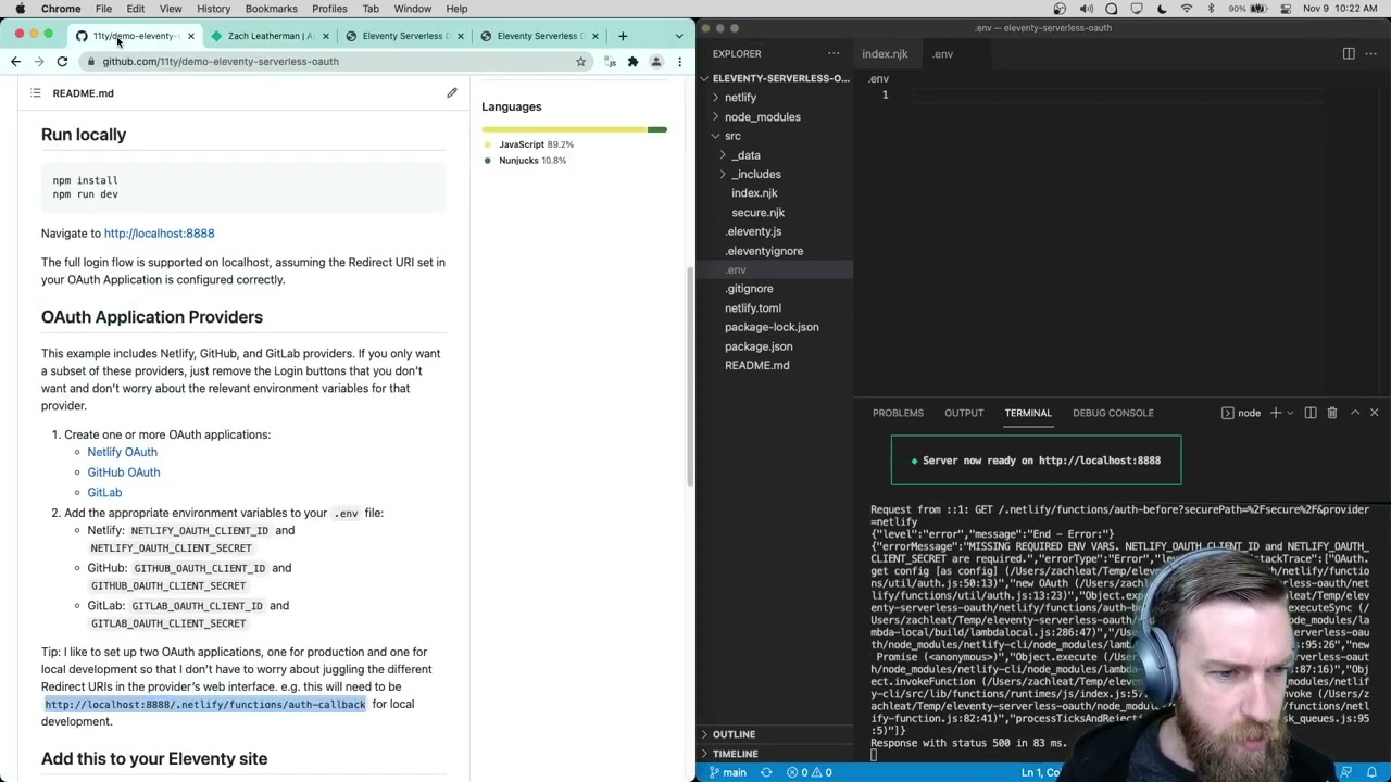 Добавьте аутентификацию на свой сайт Eleventy с помощью Eleventy Serverless OAuth, используя Netl...