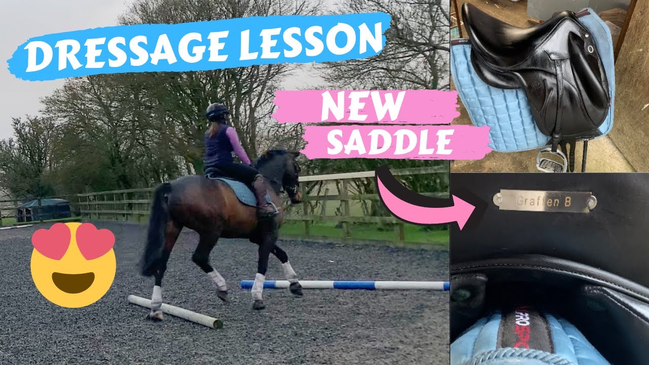 DRESSAGE LESSON / FRESH HORSE / NEW DEVOUCOUX DRESSAGE SADDLE