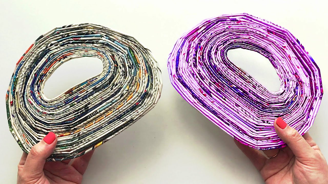 DIY Recycled Wicker Basket | Basket weaving | Paper craft