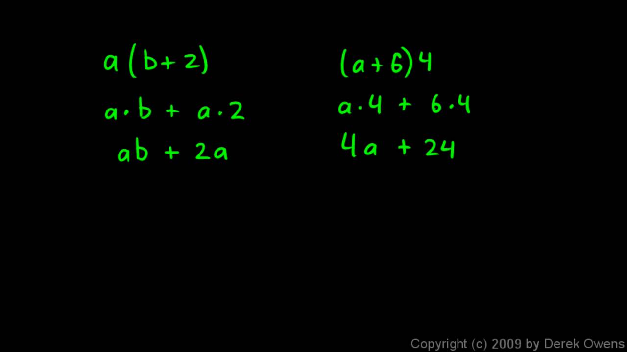 Algebra 1  2.05a - The Distributive Property, Part 1