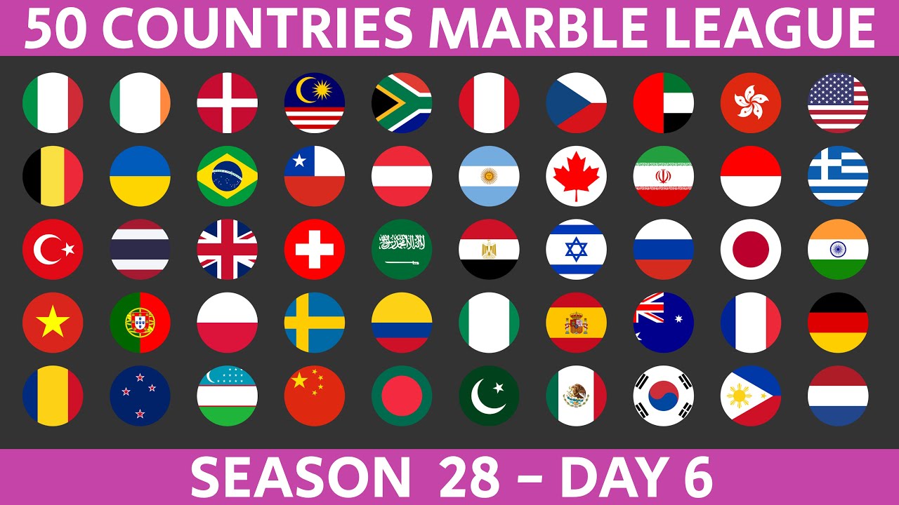 50 Countries Marble Race League Season 28 Day 6/10 Marble Race in Algodoo