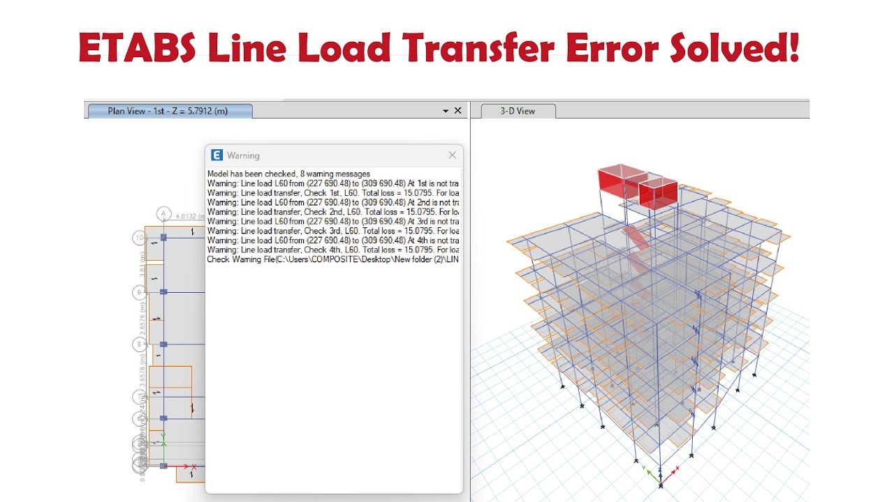 ETABS Line Load Transfer Problem Solved