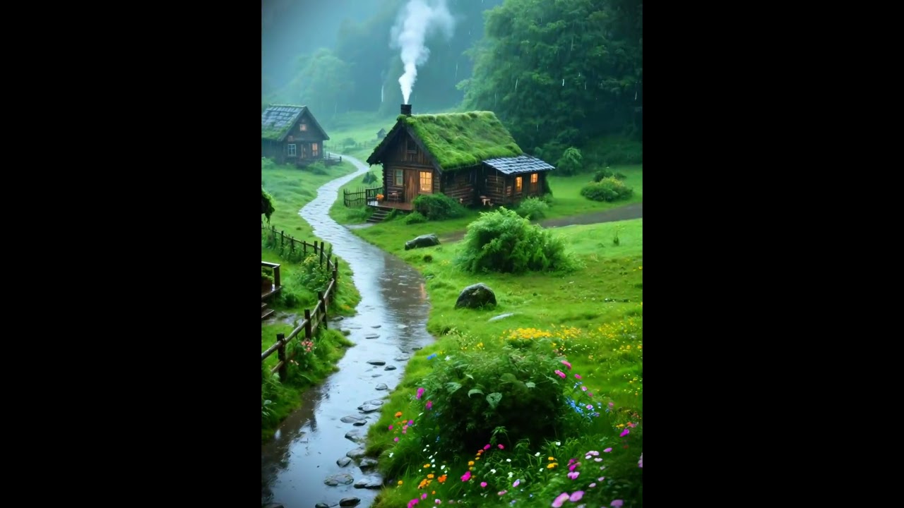 Secret Realm of Wooden Cabins in the Rain: Immersive Listening to Nature’s Rhythm, Relieve Stress