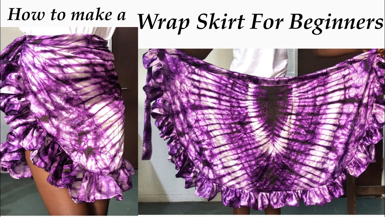 How to make a Simple Wrap skirt with Frills Hem for beginners
