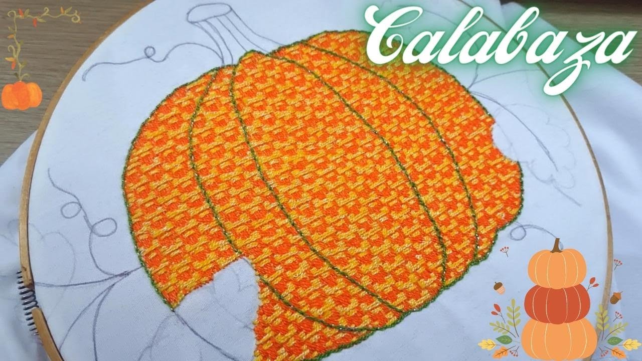 Bordado para CALABAZAS, muy fácil 🍅🌱🌿 | Un Mundo Maravillisa