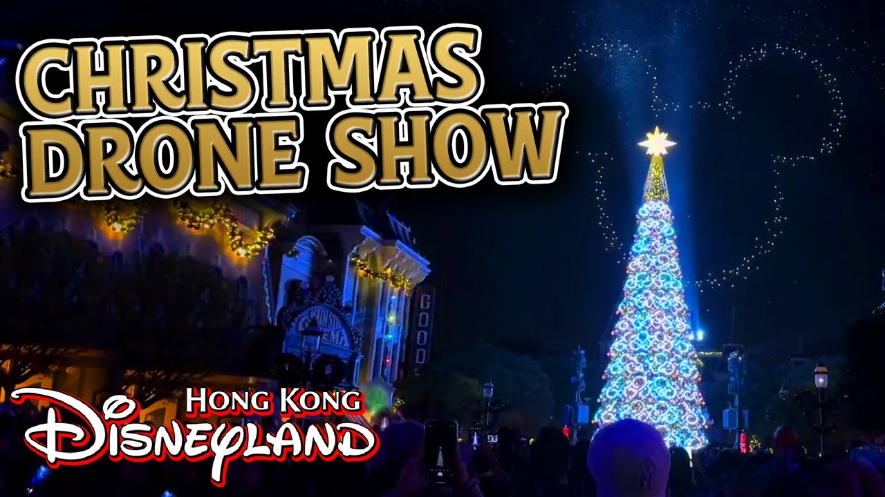 Drone & Christmas Tree Lighting Show! - “A Holiday Wish Come True” at Hong Kong Disneyland