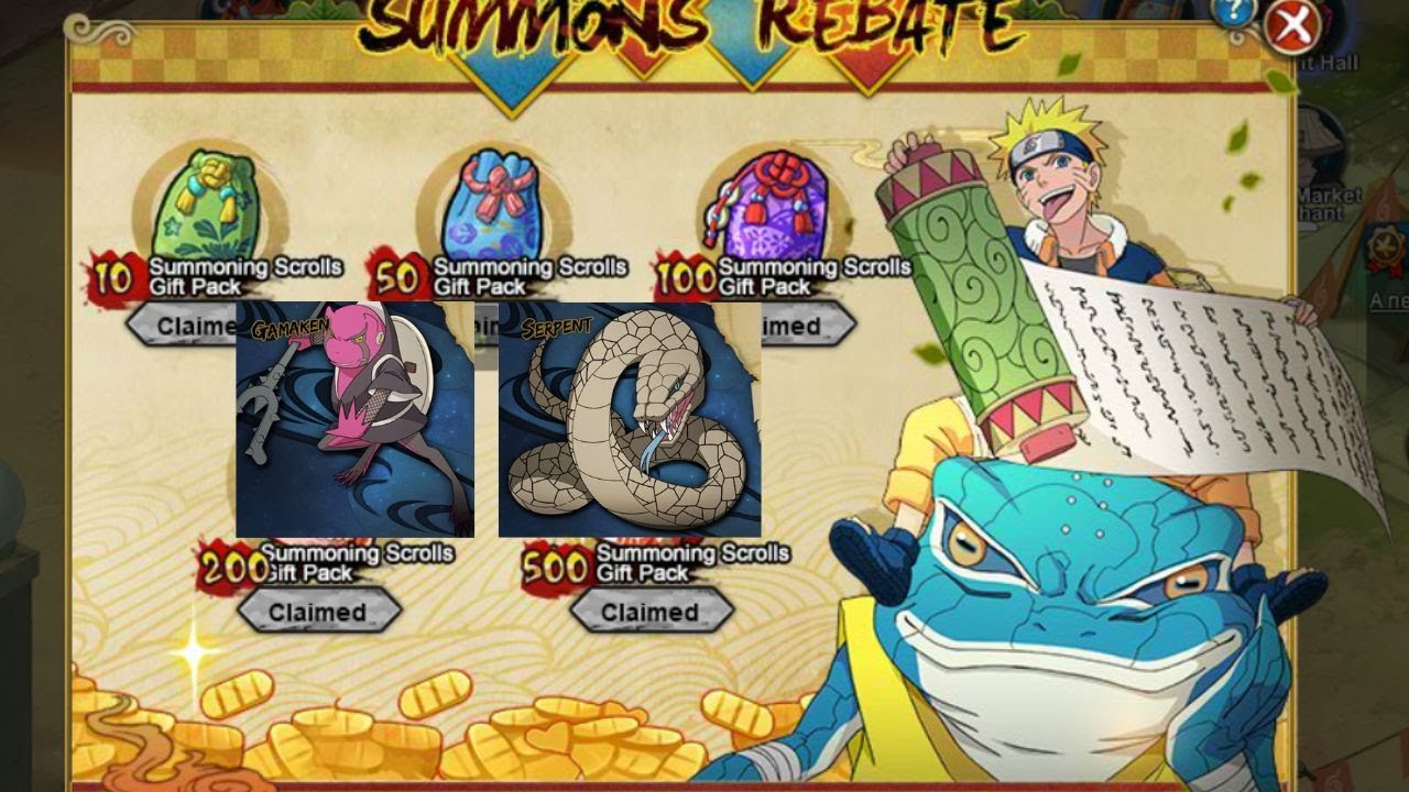Summons Rebate x 590 Summoning Scrolls Naruto Online