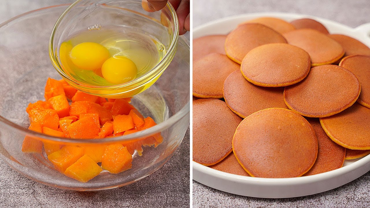 I Combined Egg With Mango & Make This Delicious Mini Mango Pancake | Mini Mango Pancake Recipe
