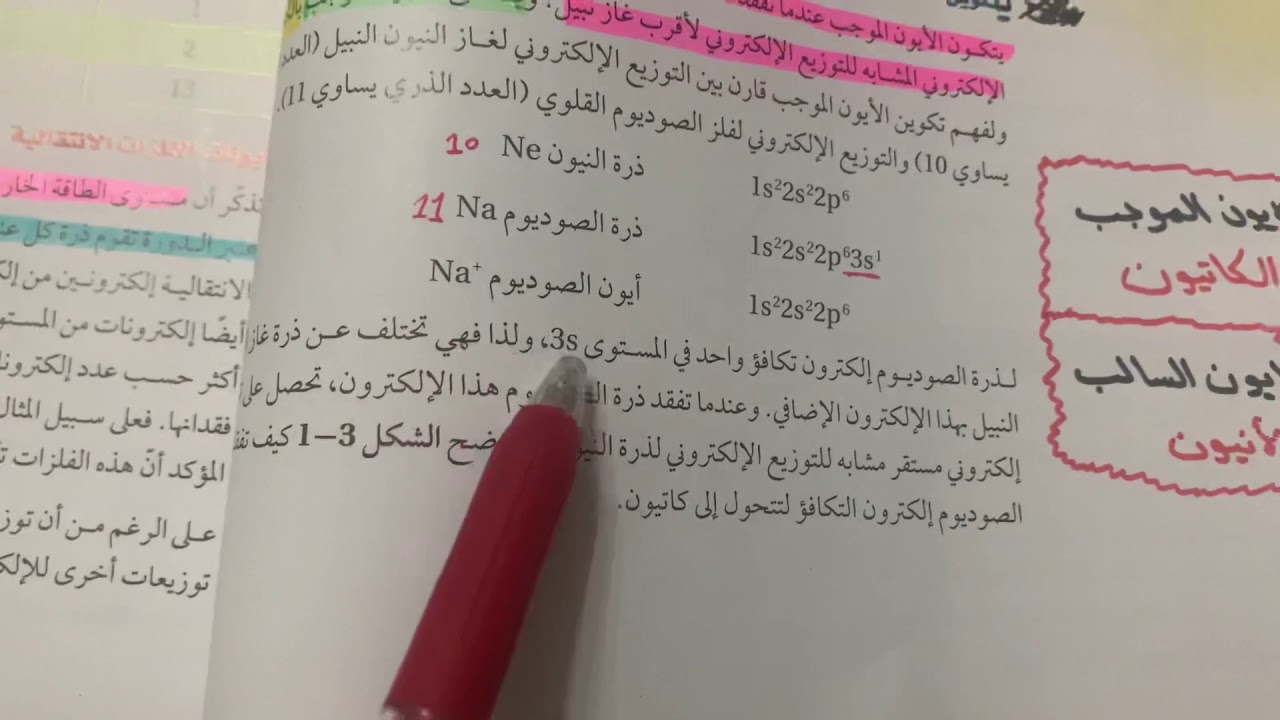 كيمياء ٢ تكون الايون