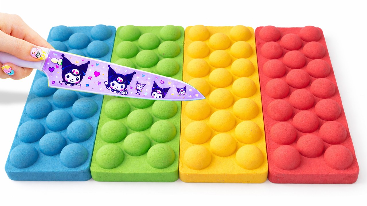 Satisfying ASMR l DIY Making Colorful Candy Cake With Kinetic Sand Cutting ASMR