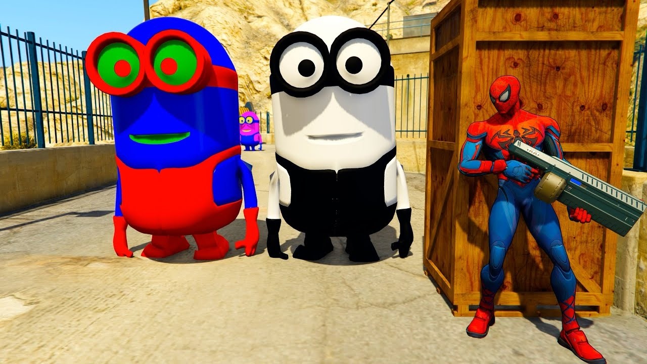 GTA V Funny Ragdoll Moments – Spiderman vs Blue Minion Epic Episode.#11