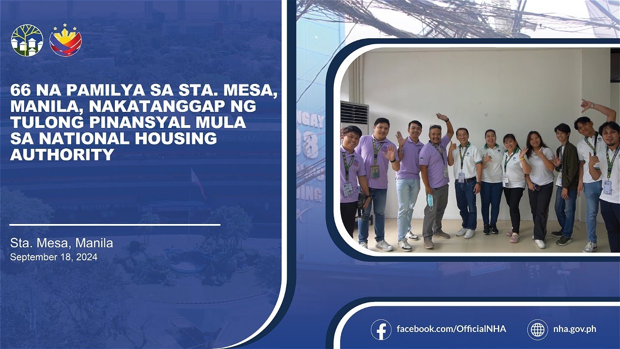 66 na pamilya sa Sta. Mesa, Manila, nakatanggap ng tulong pinansyal mula sa NHA