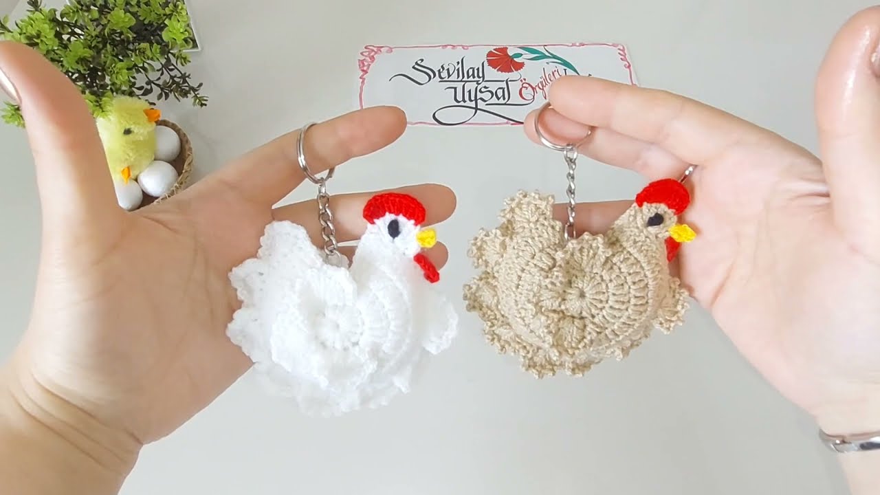EN KOLAY TAVUK ANAHTARLIK /AMİGURUMİ /ÖRGÜ ANAHTARLIK 🐔 🐔  uyarlama 👉 @sevilay uysal örgüleri