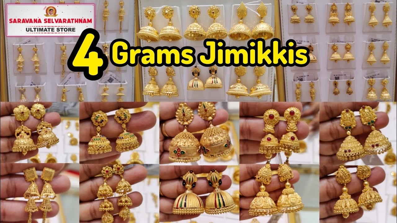 4 Grams Onwards Light Weight Jimikkis Saravana Selvarathnam Ultimate Stores New Jimikki Designs