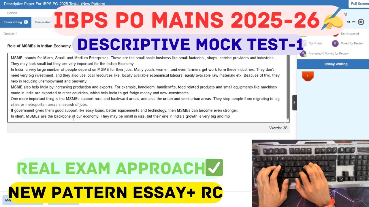 IBPS PO Mains 2025 Descriptive Writing✍️ | ✅New Pattern & Strategy 💯 | How to attempt | #ibpspomains