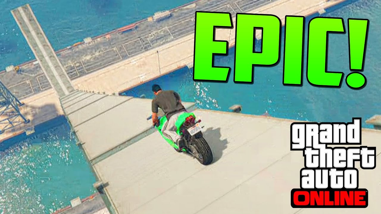 MEGA RAMPA INCREÍBLE! + FINAL ÉPICO!!!! - Gameplay GTA 5 Online Funny Moments (Carrera GTA V PS4)