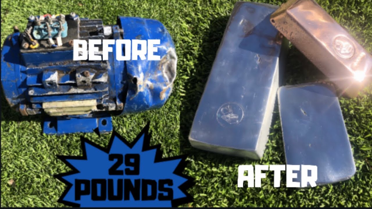 29 Pound Motor Melt Down - Casting Copper Aluminium - Stack Value & Baby Kangaroo - ASMR MELTING