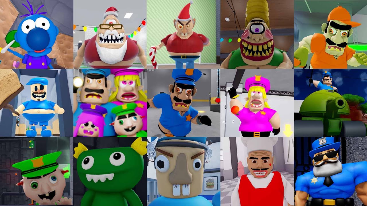 SPEED Run in 5 Scary Obby from BRUNO'S FAMILY PRISON, EVIL GRANDPA | RODENTIST