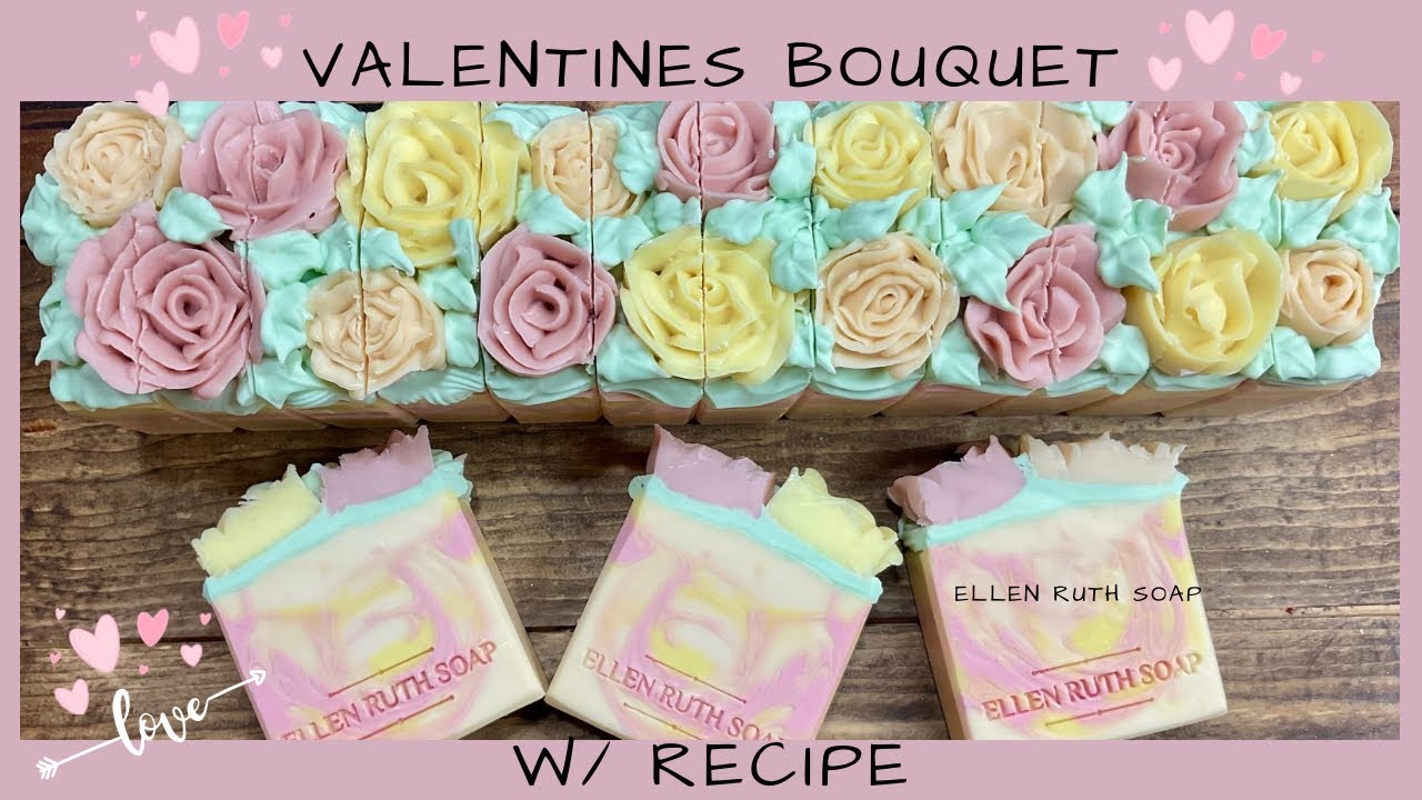 Recipe - Making My Prettiest Soap EVER 🌸 Valentines Bouquet 💗 #valentinesday #love