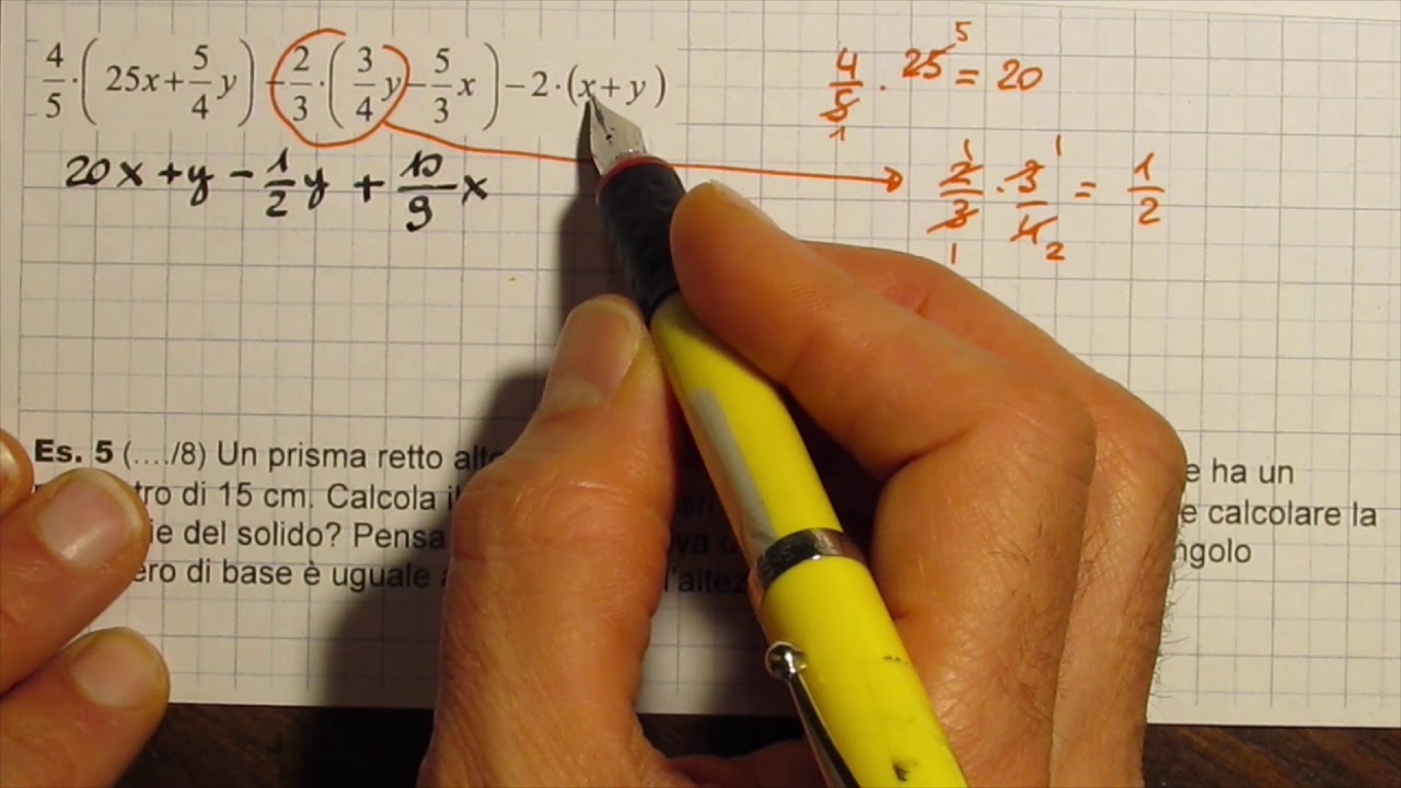 ALGEBRA - Prodotto polinomi con frazioni facile per terza media