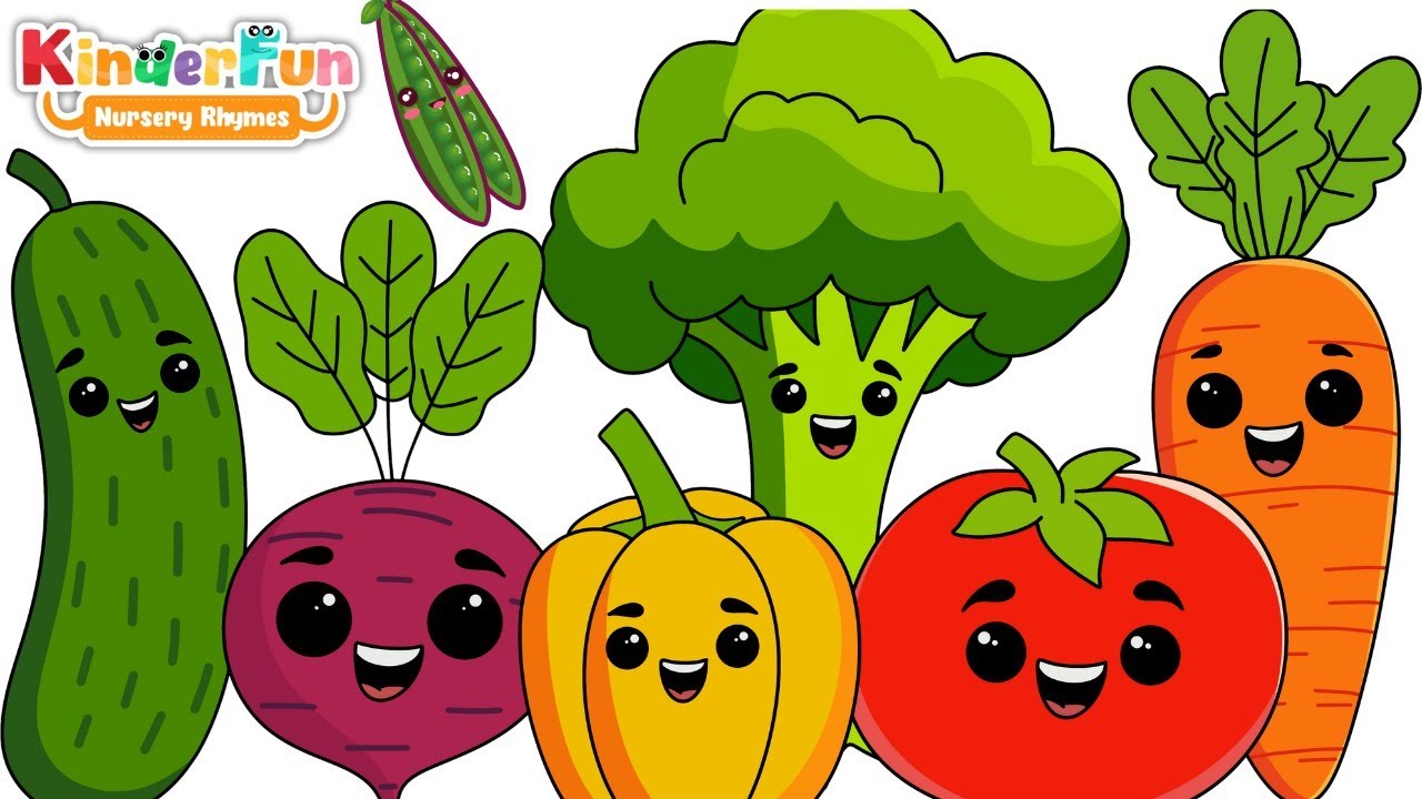 Ten Little Vegetables Jumping on the Bed 🥦 | Learn Vegetables Names | Nursery Rhymes for Kids