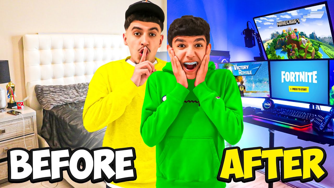 Transforming My Little Brother's Dirty Room Into His Dream Gaming Setup!