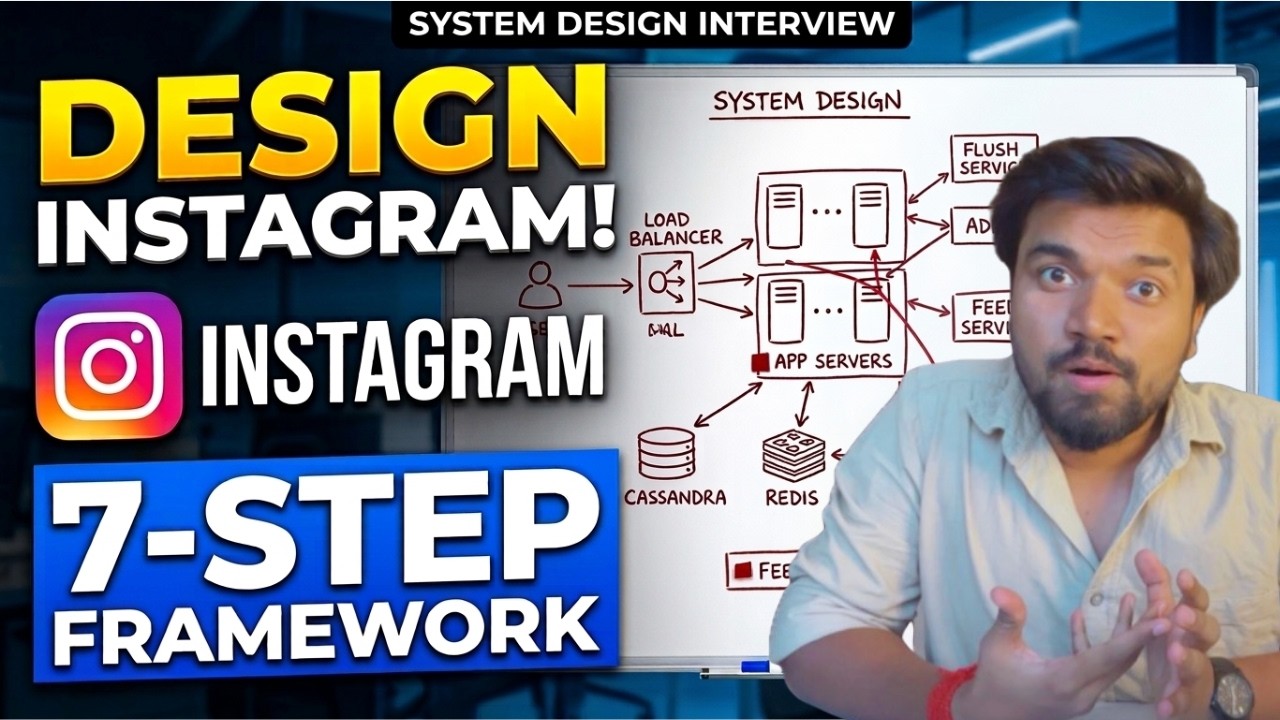 Instagram System Design Explained (HLD + LLD) | 7-Step Framework