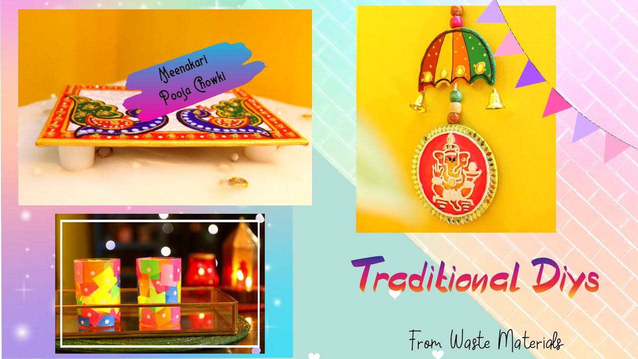 Easy Traditional Ganesh Pooja Craft Ideas From Waste Materials | Zero Cost Craft For Festival