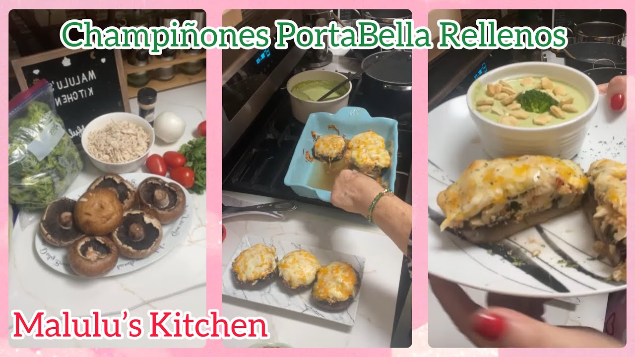 Champiñones  Portabella  Rellenos 🍄‍🟫 #recetas #food #comida #mexico #cocina  #love #envivo #lunch