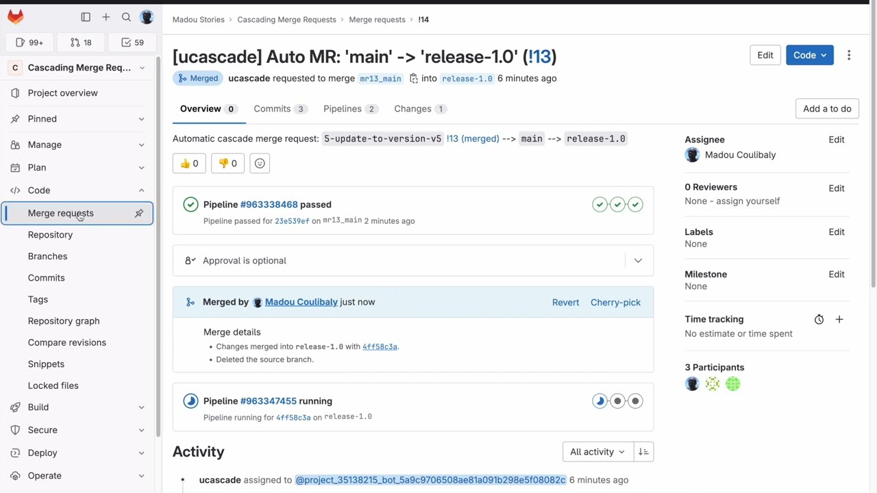 Cascading Merge Requests with GitLab Flow