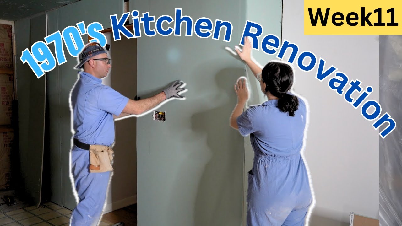 Week 11: Renovating our original 1970s Kitchen! | Installing drywall, kitchen window,  and plumbing