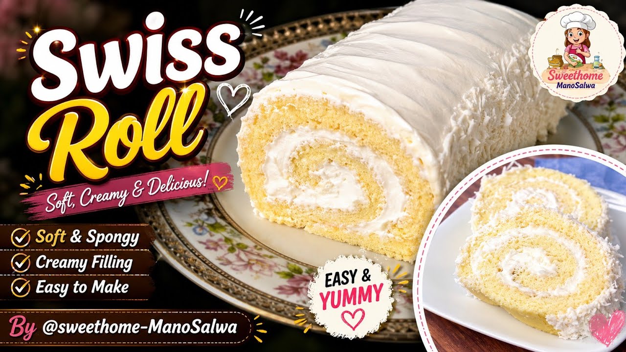 Swiss Roll Recipe By @sweethome-ManoSalwa