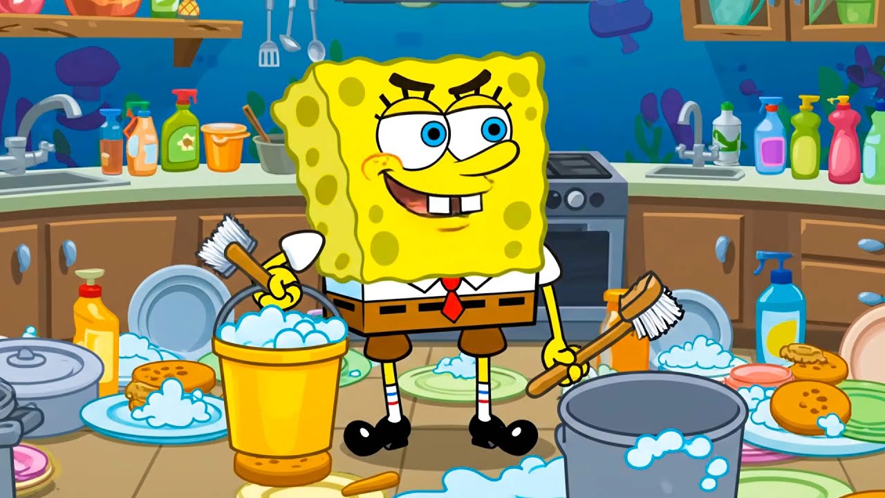 Overwhelmed with Work: SpongeBob Faces Kitchen Chaos | SpongeBob Animation 🍳🔥