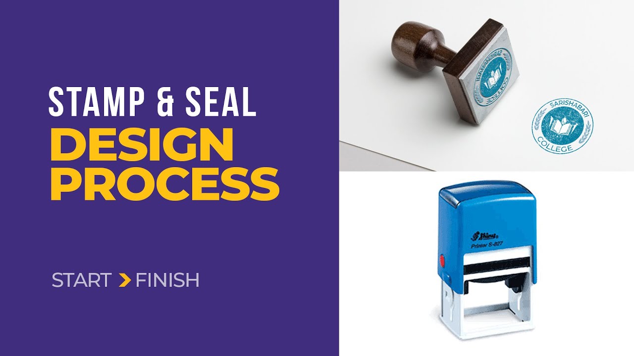 Rubber Stamp Seal Design in Illustrator Tutorial | How to Make Stamp Seal Logo| #MH